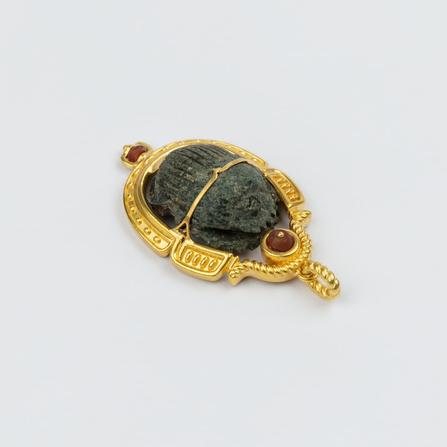 18K Gold Ancient Egyptian Scarab Amulet Pendant