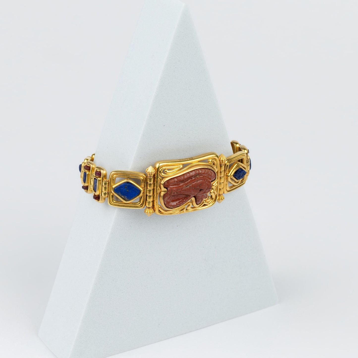 18K Gold 'Deity of Light' Lapis & Faience Bracelet