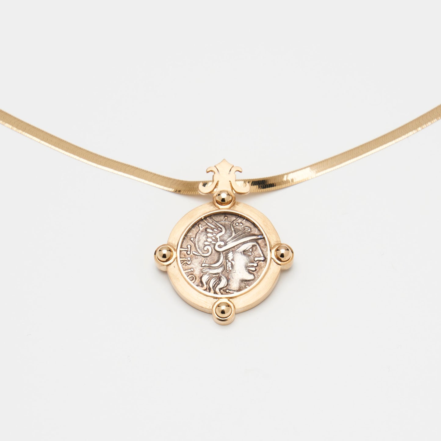 18K Gold Rome Coin Pendant