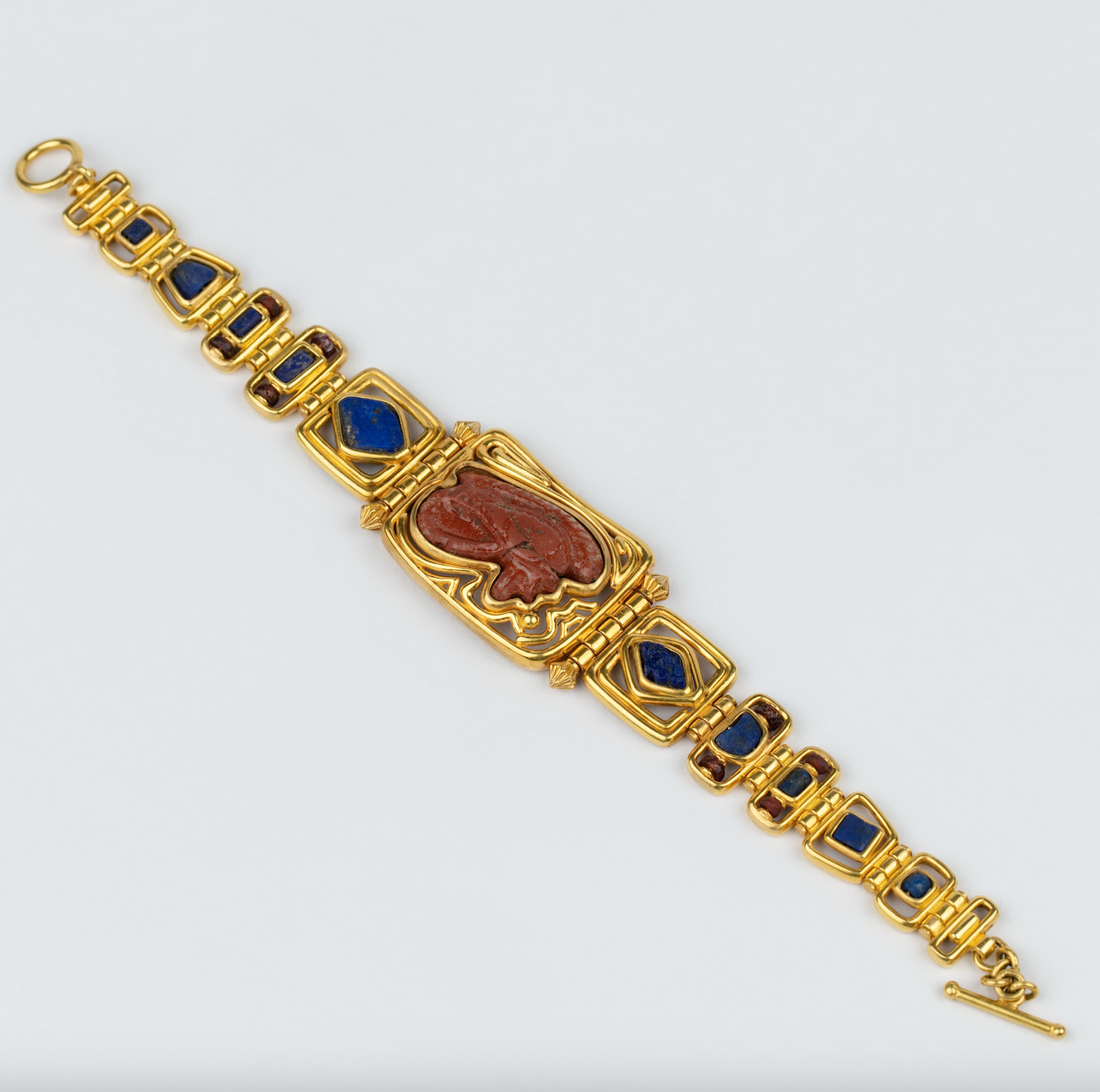 18K Gold 'Deity of Light' Lapis & Faience Bracelet