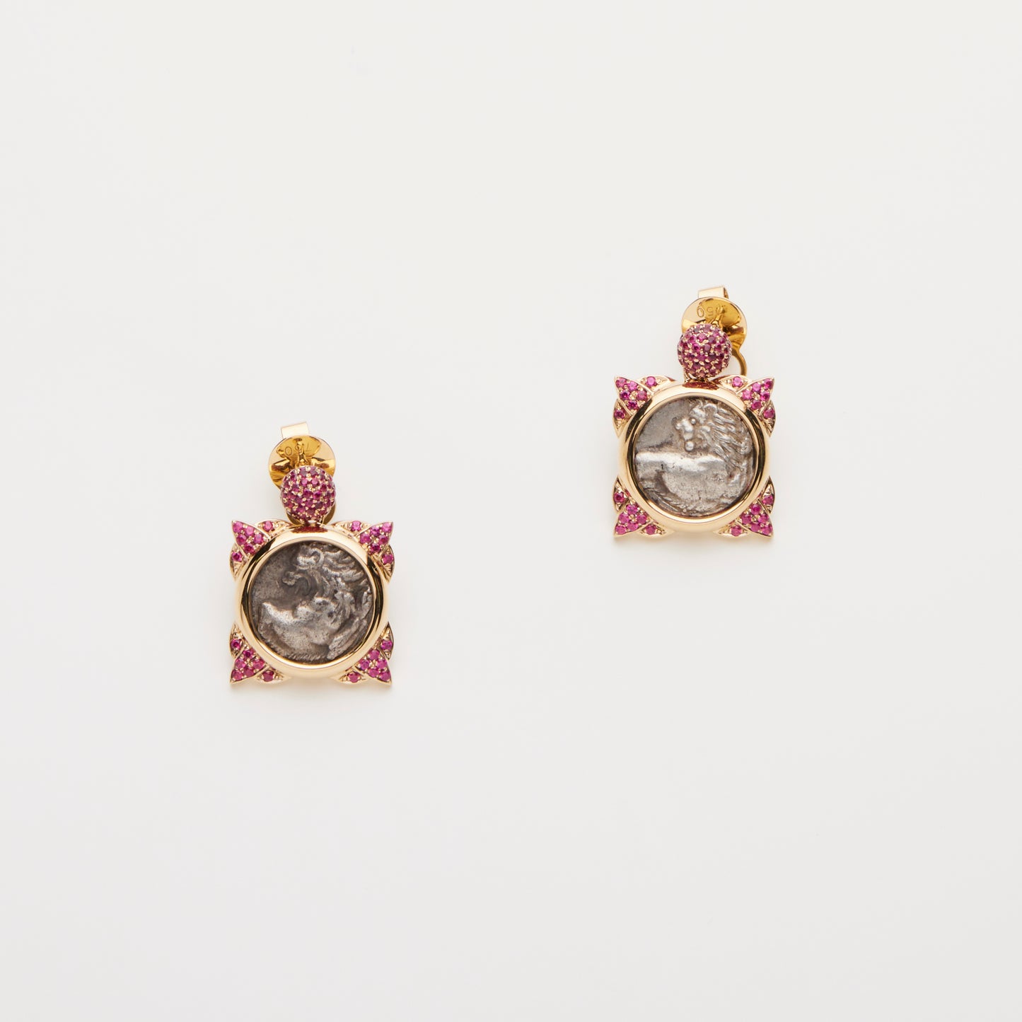 18K Gold/ Ruby Earrings