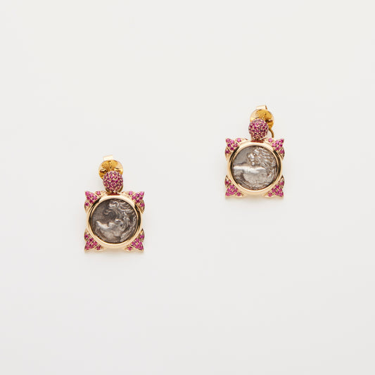 18K Gold/ Ruby Earrings