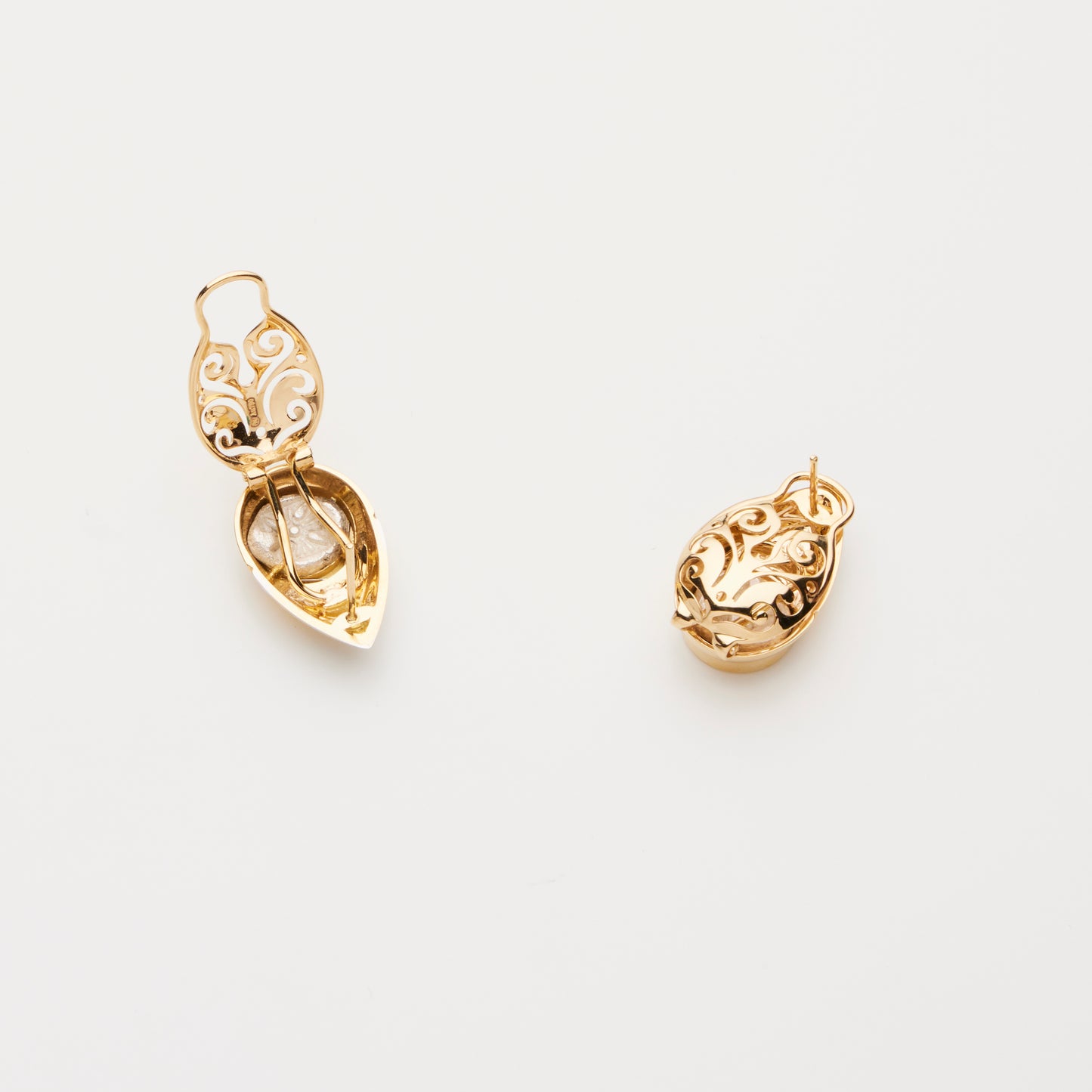 18K Gold Silver Lion Coins Teardrop-shaped Earring