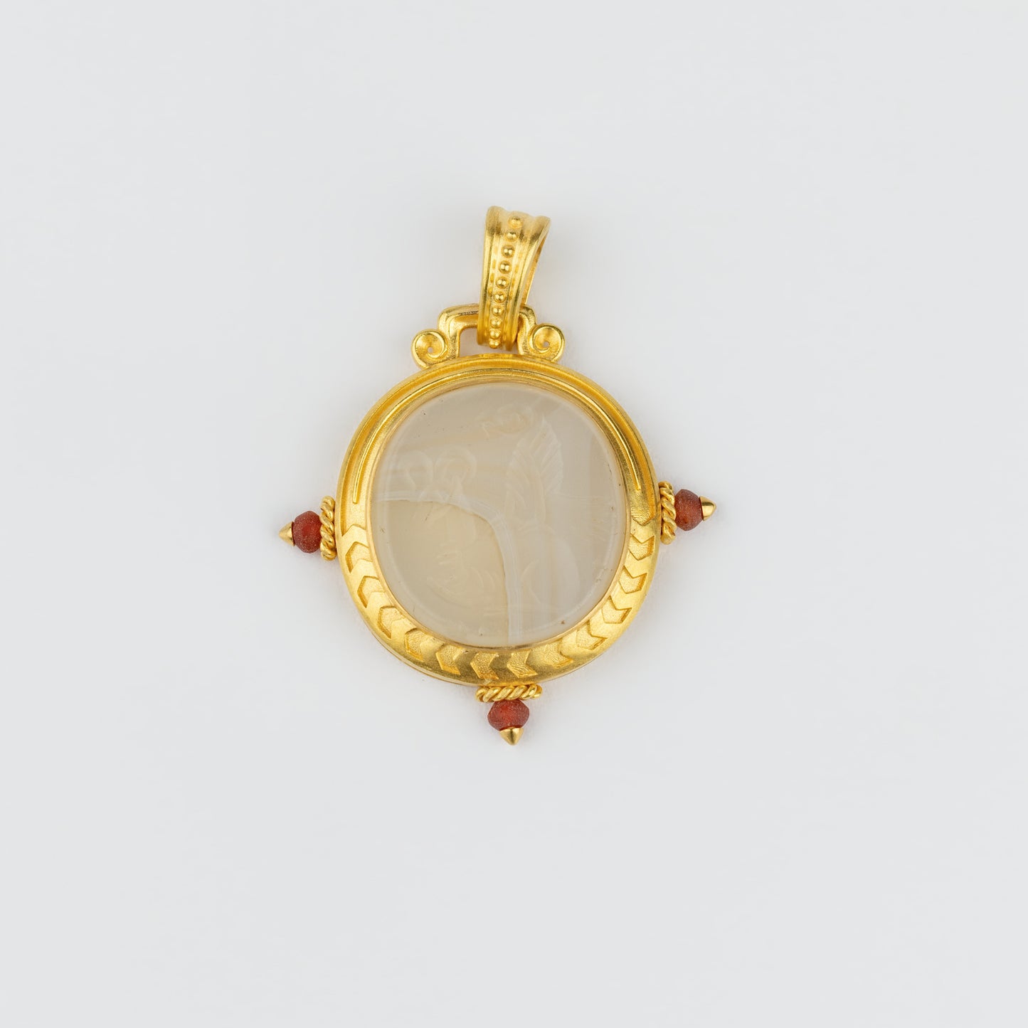 18K Gold Sassanid Intaglio Pendant