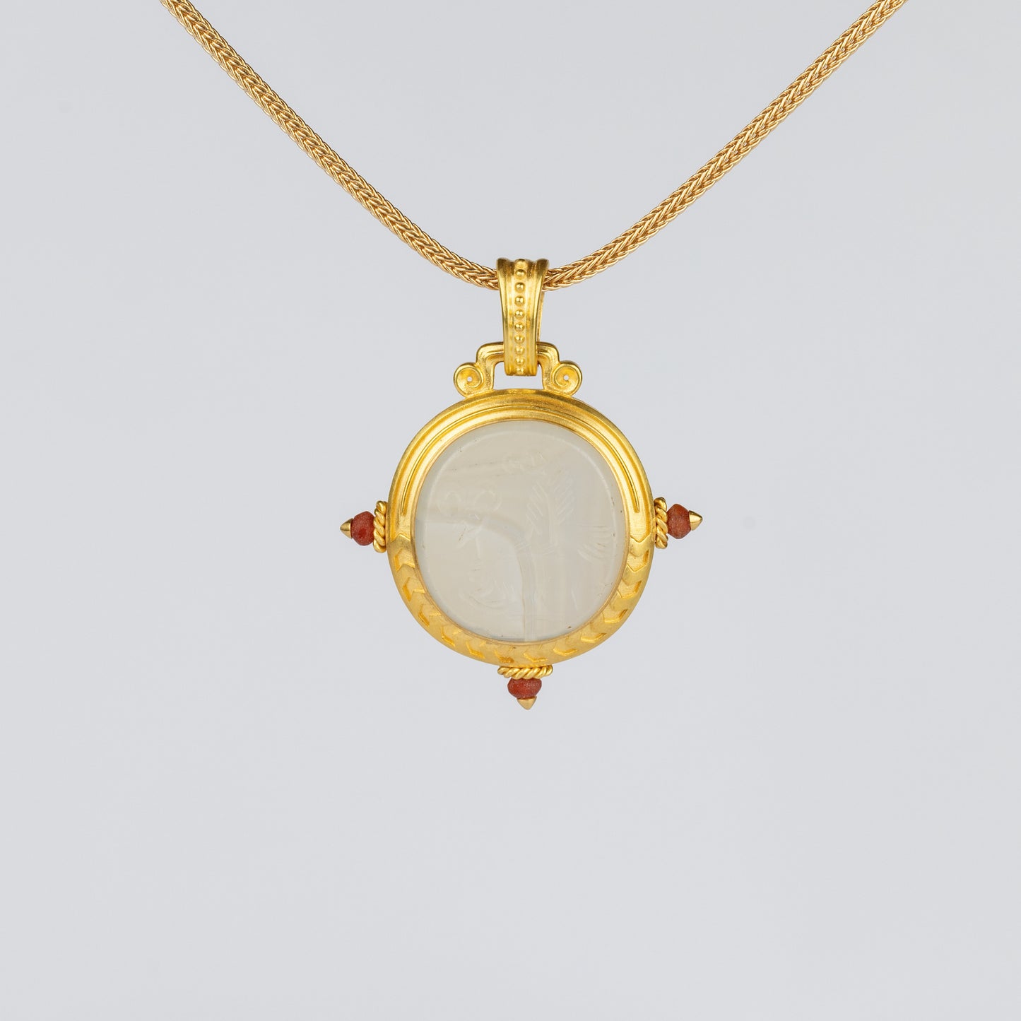 18K Gold Sassanid Intaglio Pendant