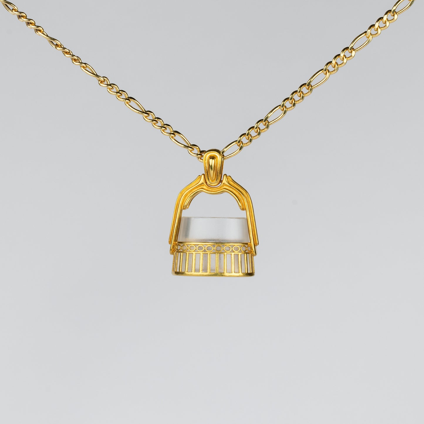 18K Gold Crystal Intaglio Seal Pendant