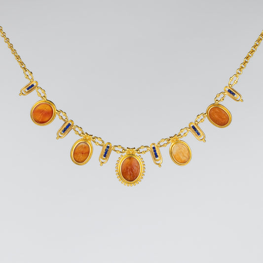 18K Gold Quintessential Carnelian Intaglio Necklace