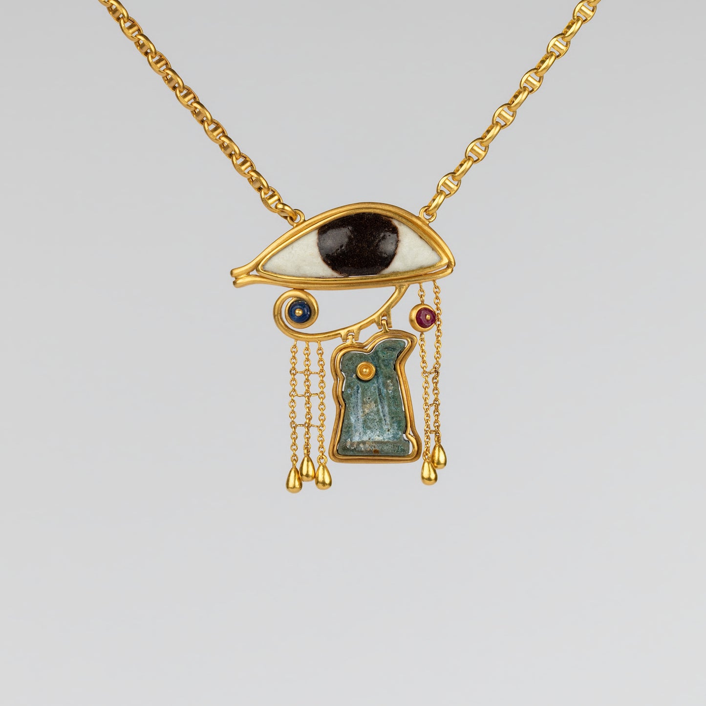 18K Gold 'Eye of Horus' Amulet Necklace
