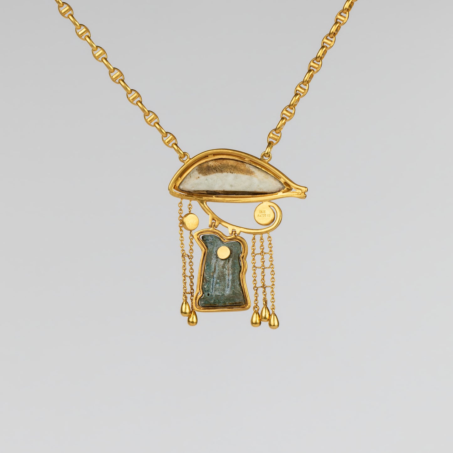 18K Gold 'Eye of Horus' Amulet Necklace