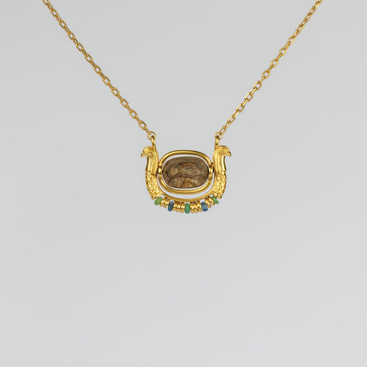18K Gold 'Solar Barque' Scarab Necklace