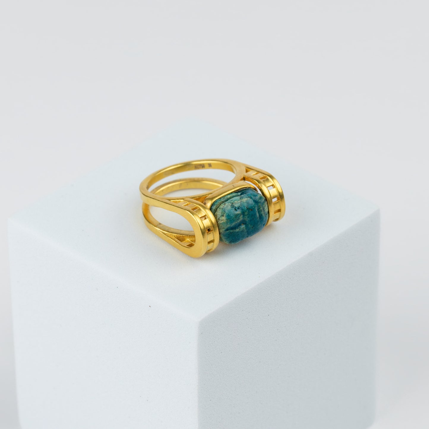 18K Gold Egyptian Revival Scarab Ring