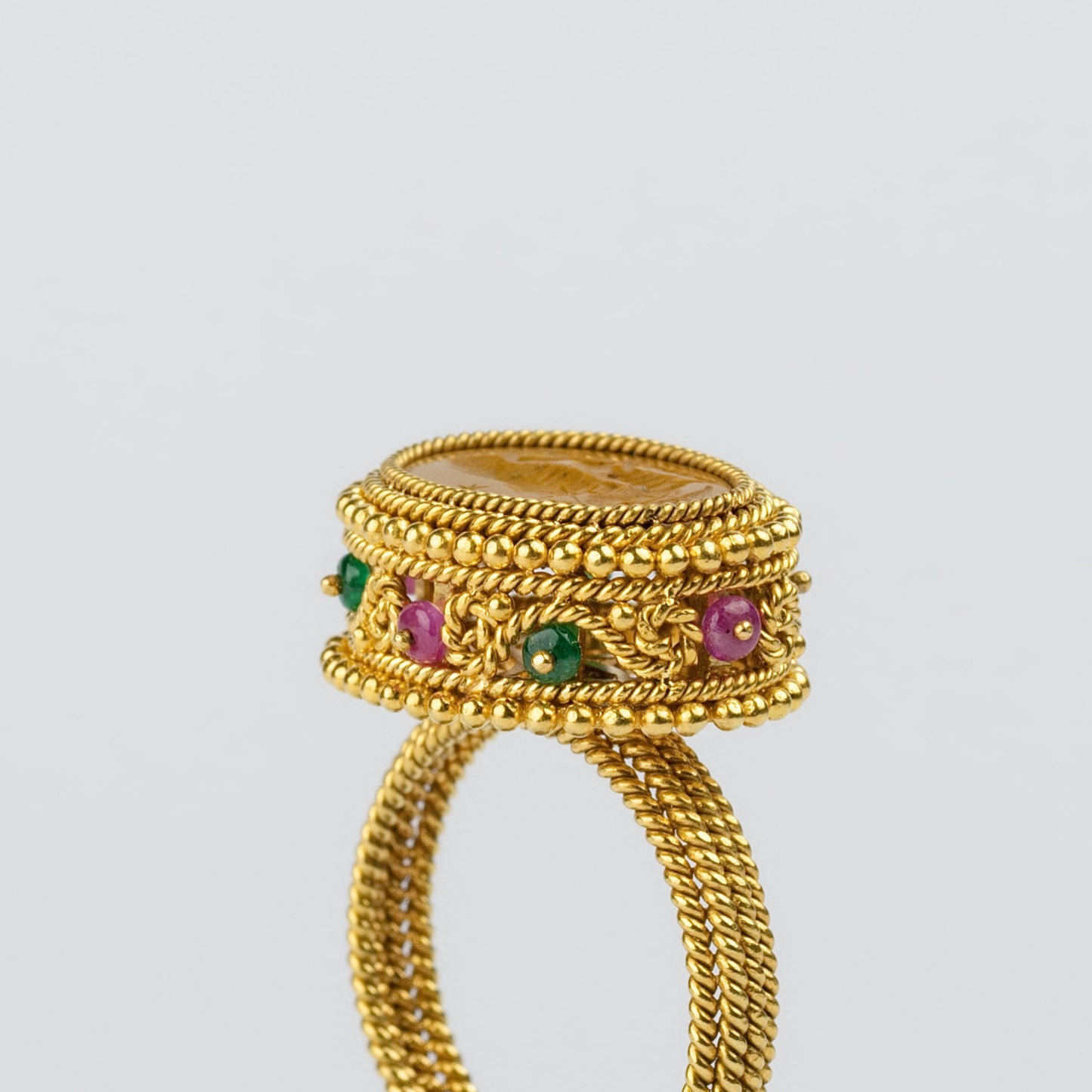 18K Gold Byzantine Revival Intaglio Ring