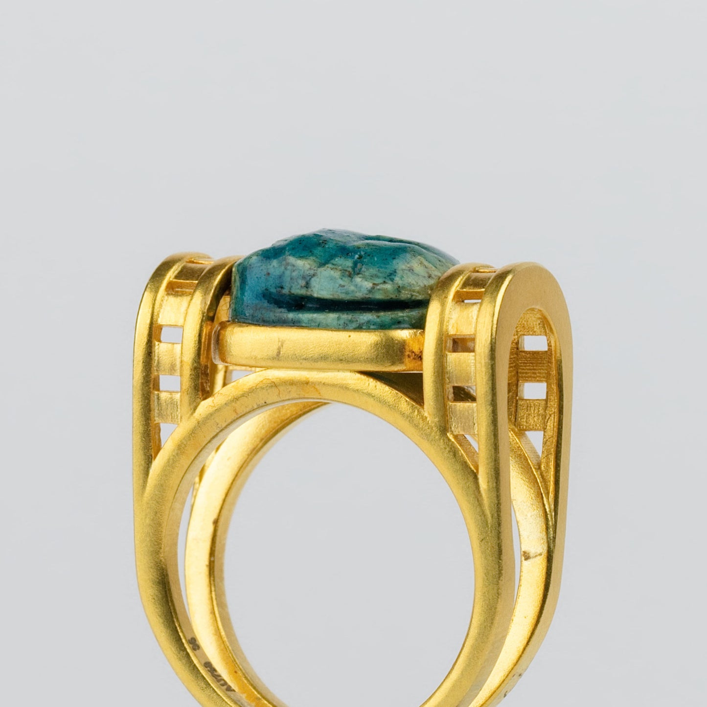 18K Gold Egyptian Revival Scarab Ring