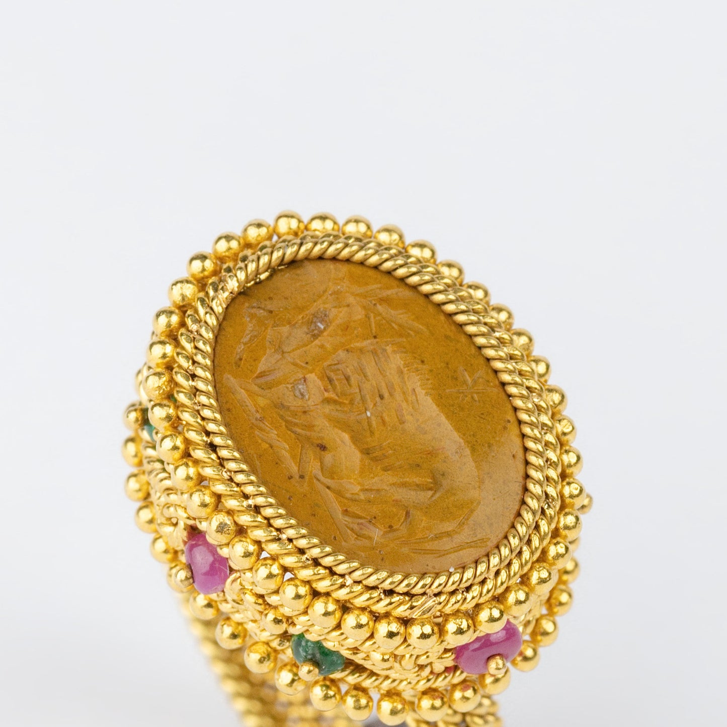 18K Gold Byzantine Revival Intaglio Ring