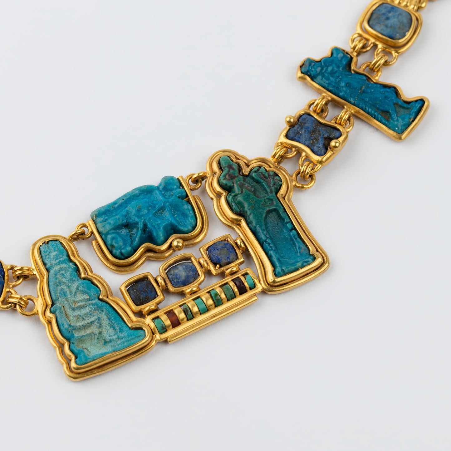 18K Gold Egyptian 'Chronicle of the Nile' Amulet Necklace