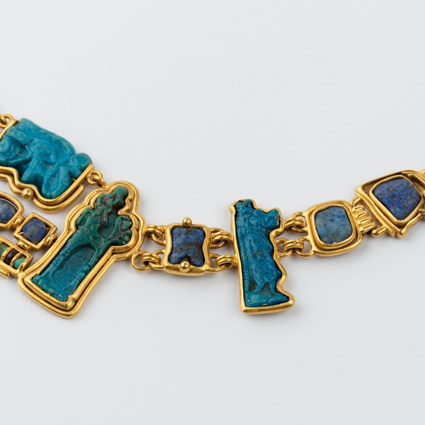 18K Gold Egyptian 'Chronicle of the Nile' Amulet Necklace