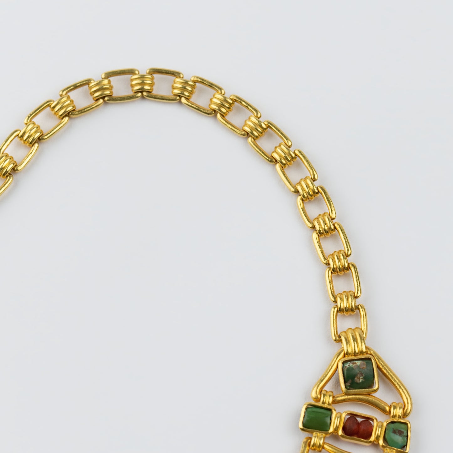 18K Gold 'Council of Scarabs' Multi-Gemstone Necklace