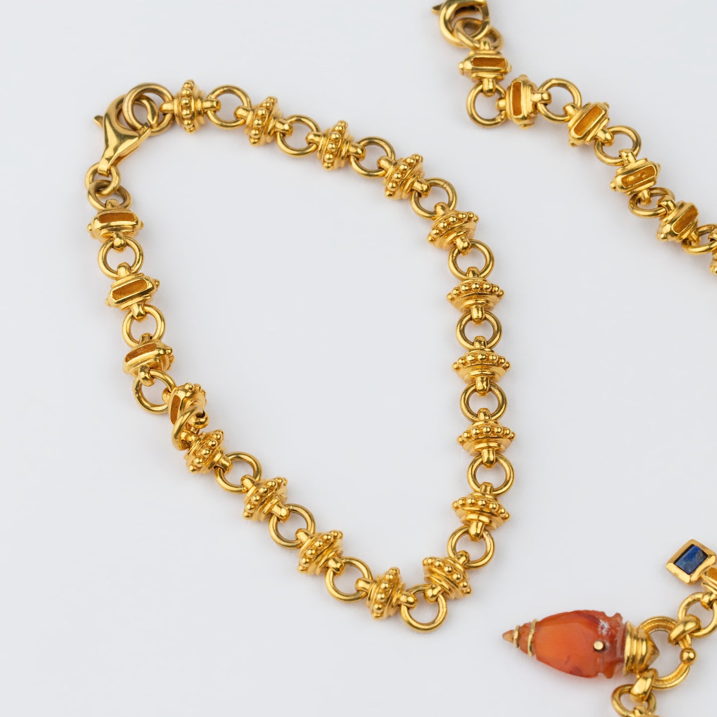 18K Gold 'Arrowhead' Carnelian & Ancient Lapis Lazuli Necklace