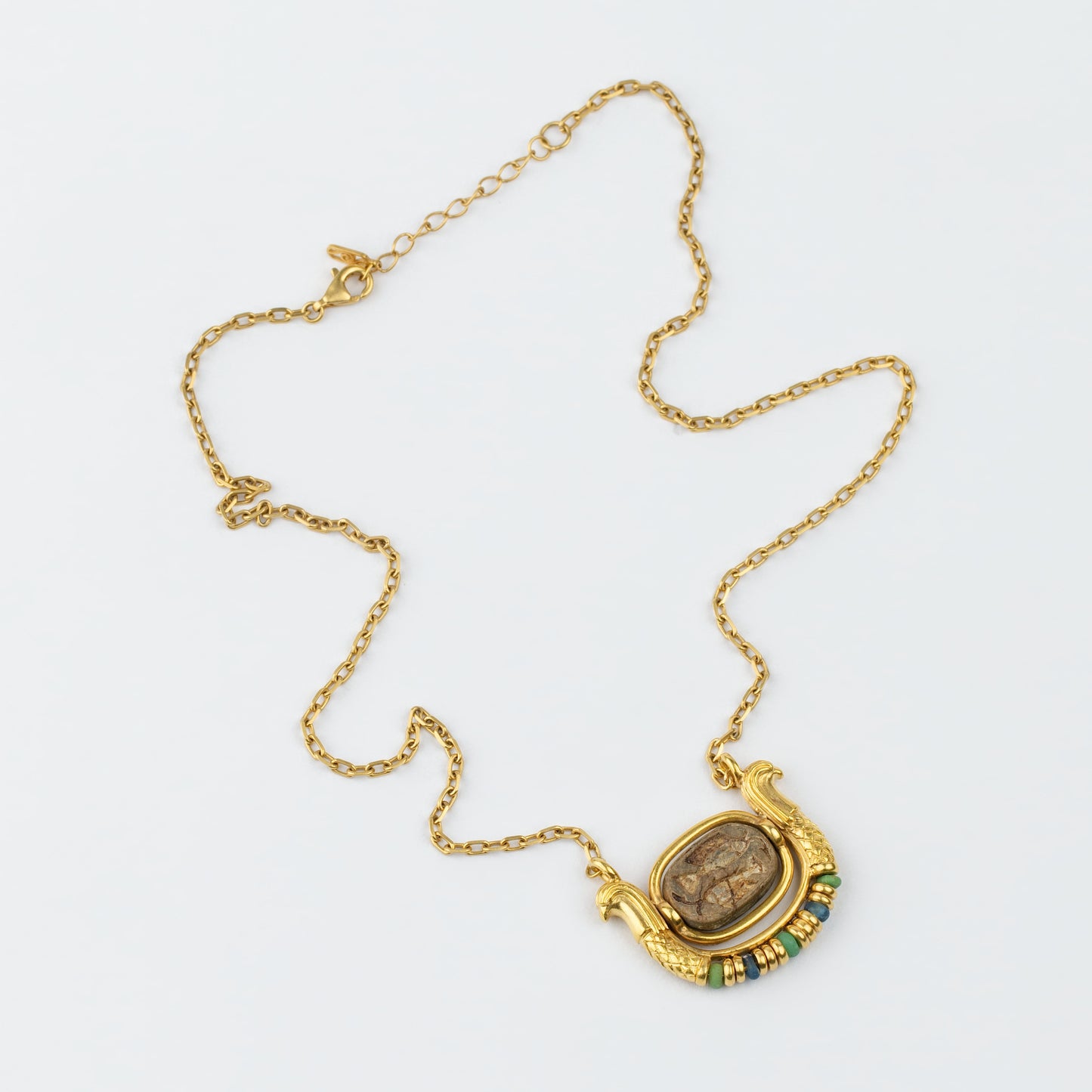 18K Gold 'Solar Barque' Steatite Seal Necklace