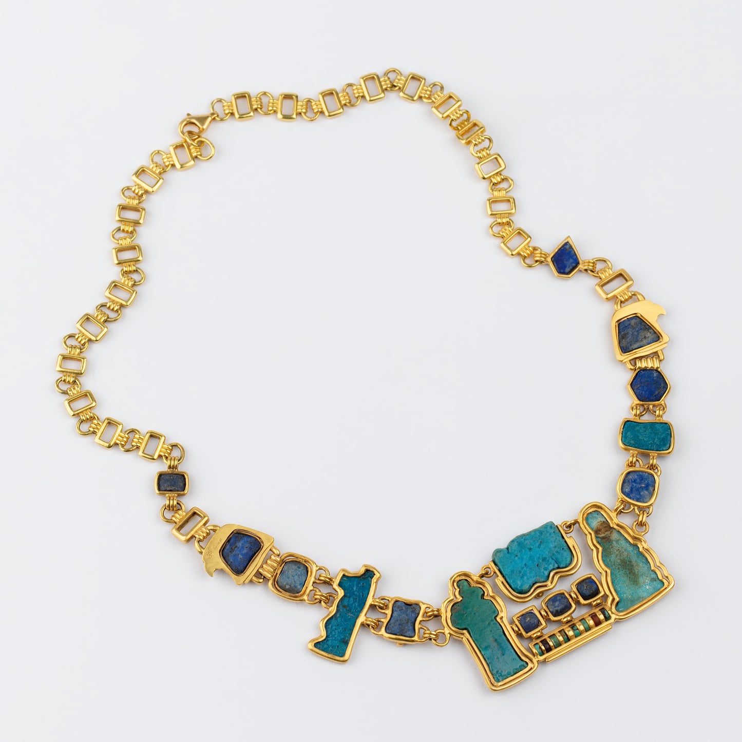 18K Gold Egyptian 'Chronicle of the Nile' Amulet Necklace