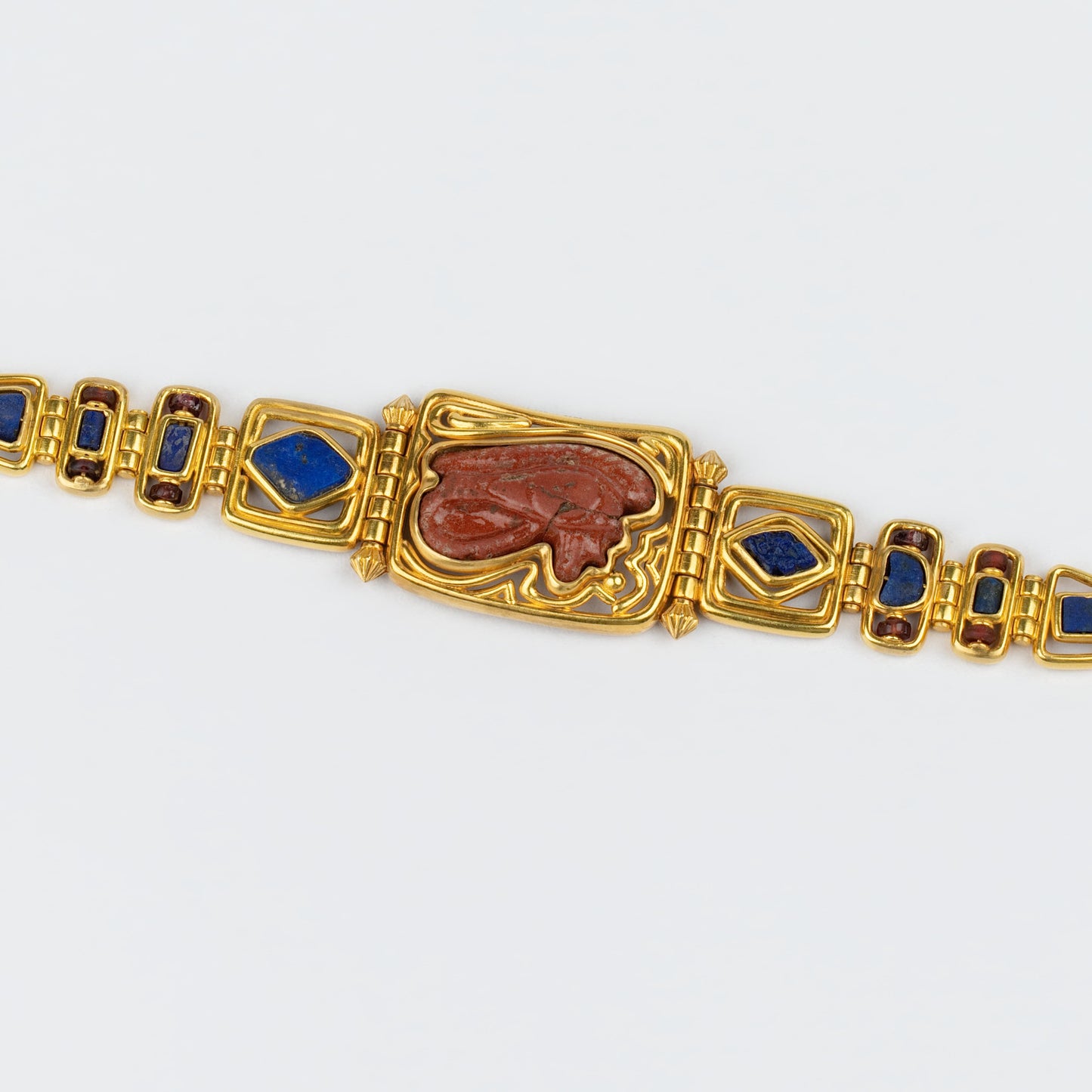 18K Gold 'Deity of Light' Lapis & Faience Bracelet