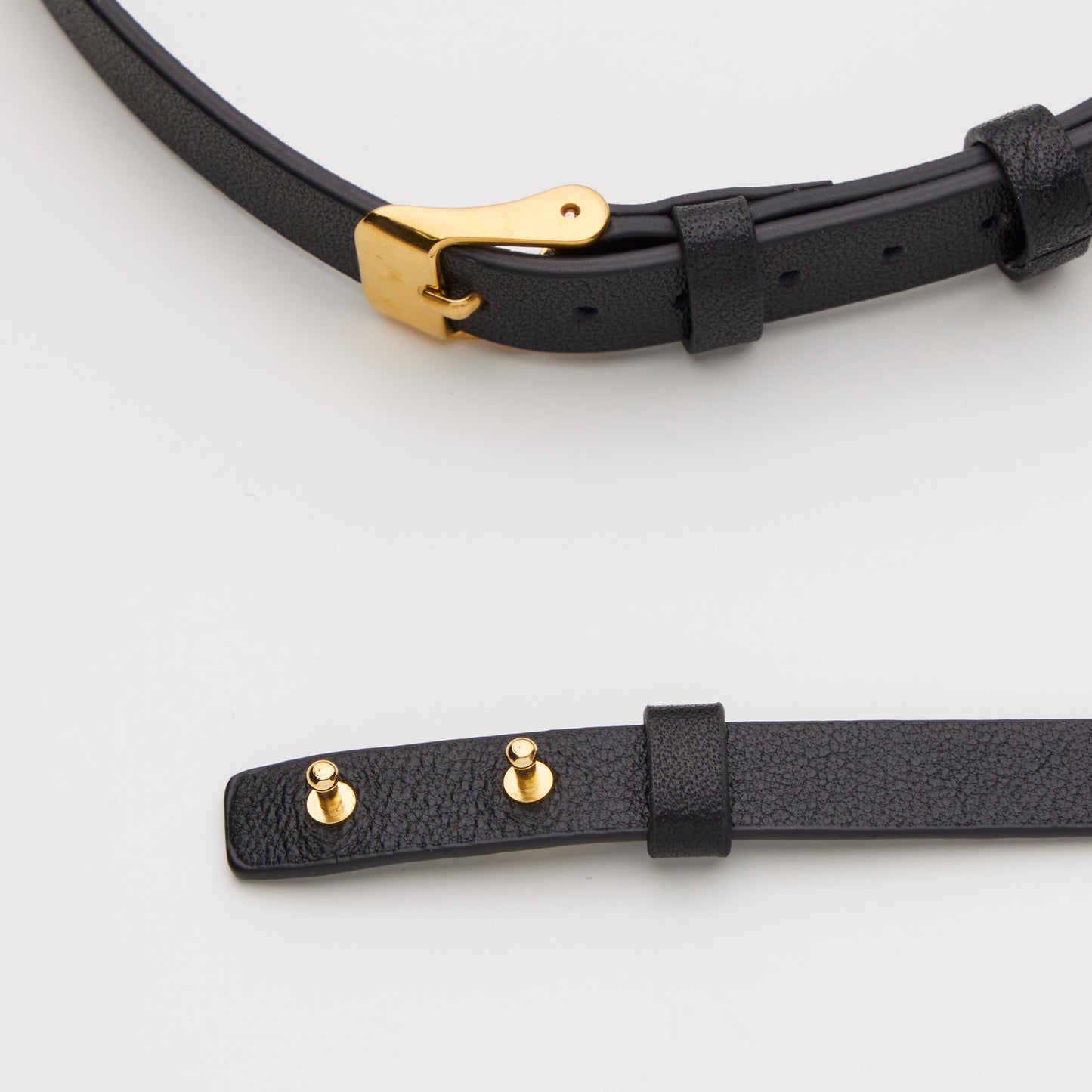 18K Gold/ Leather Necklace