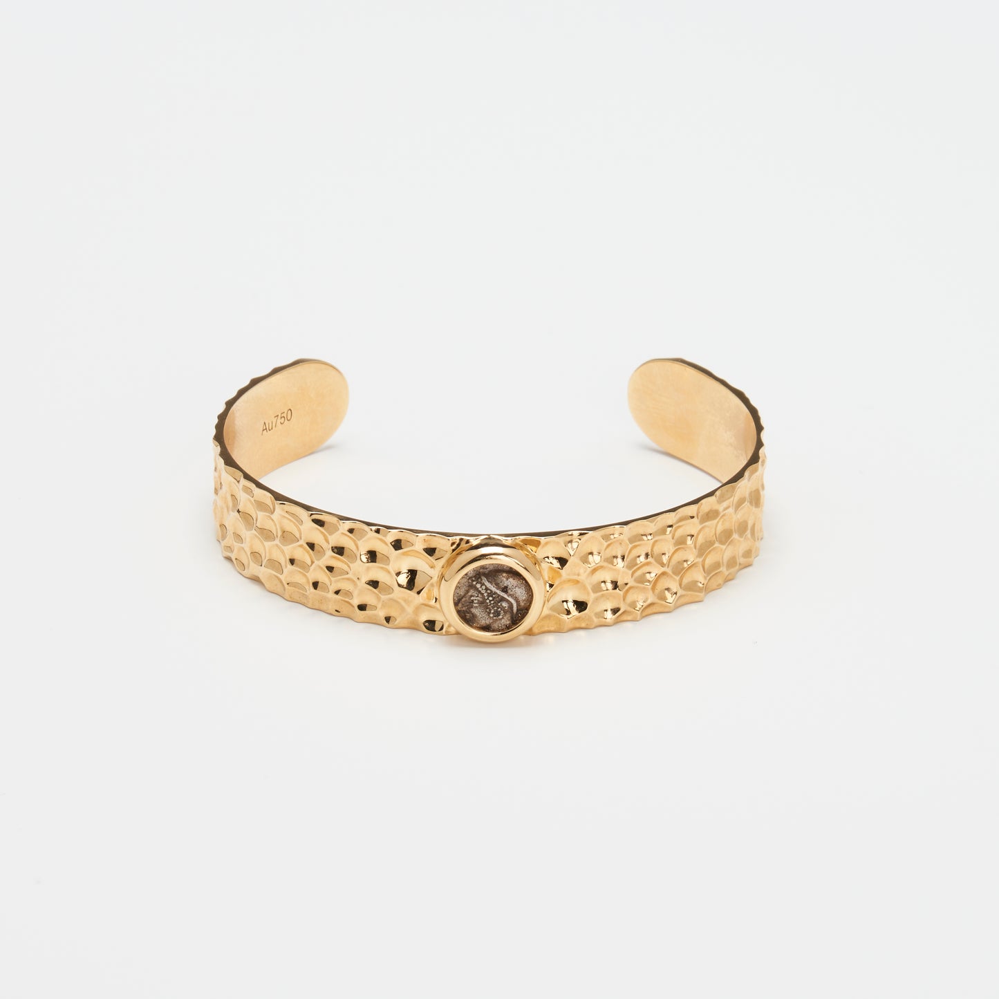 18K Gold Hammered Cuff Bracelet