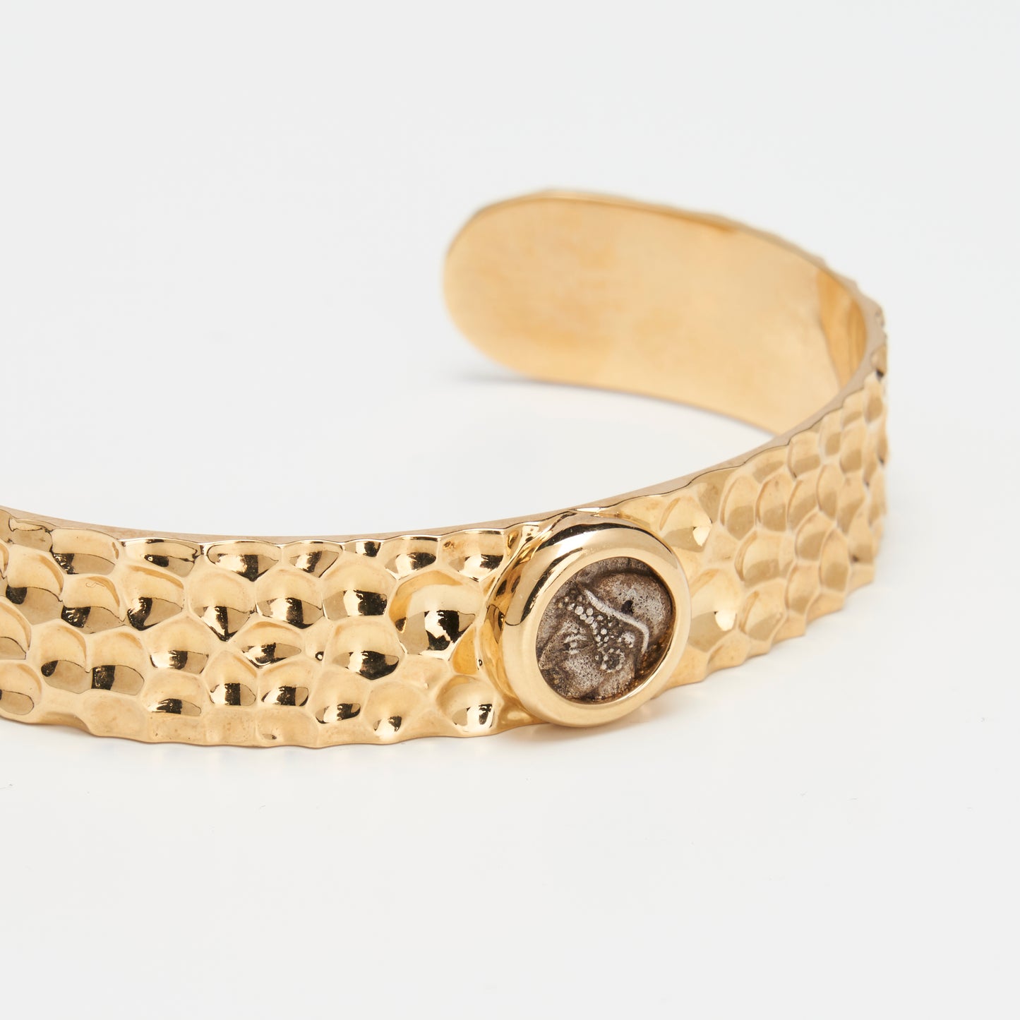 18K Gold Hammered Cuff Bracelet