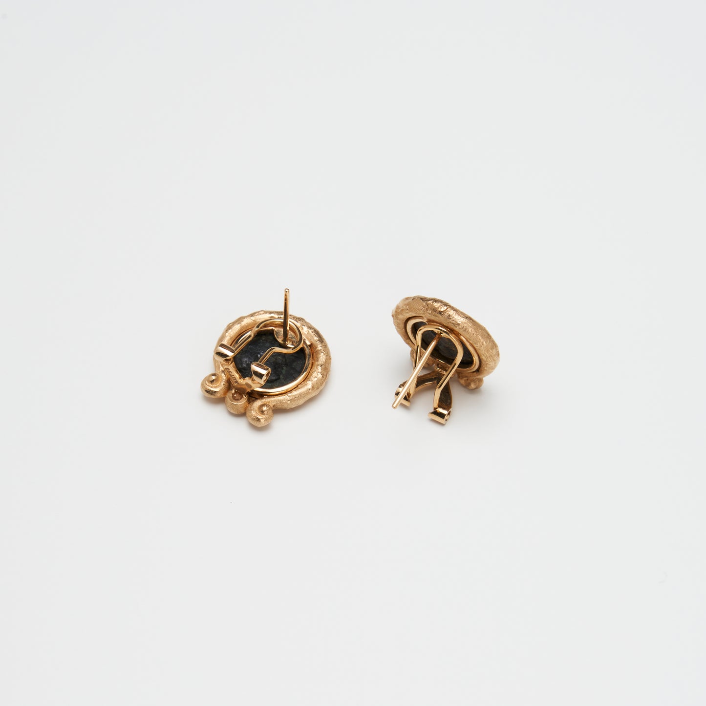 18K Gold Harp Shape Coins Earring