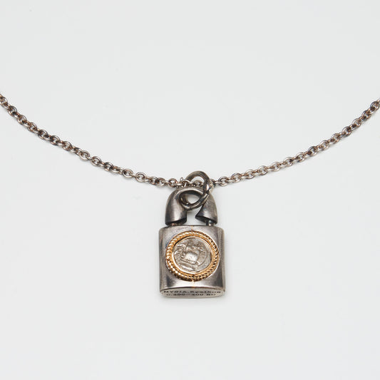 Silver Lock Coin Necklace