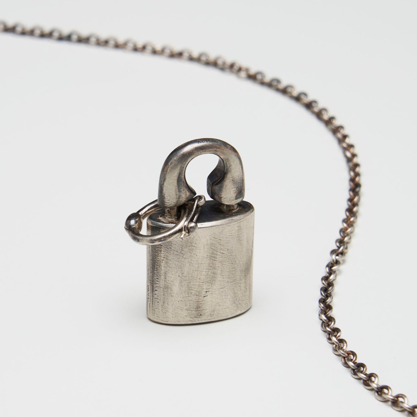 Silver Lock Coin Necklace