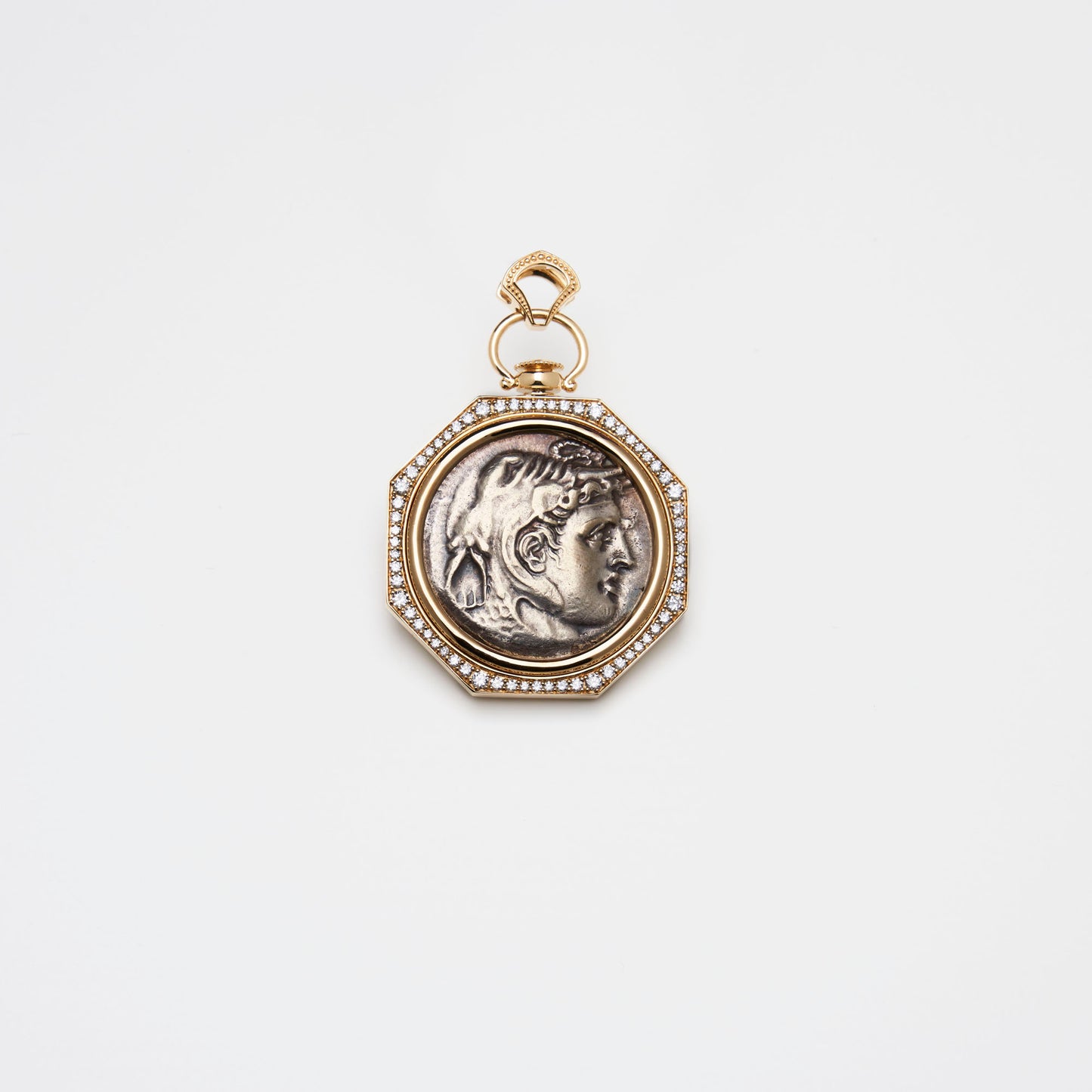 18K Gold Coin Pendant w/Diamond