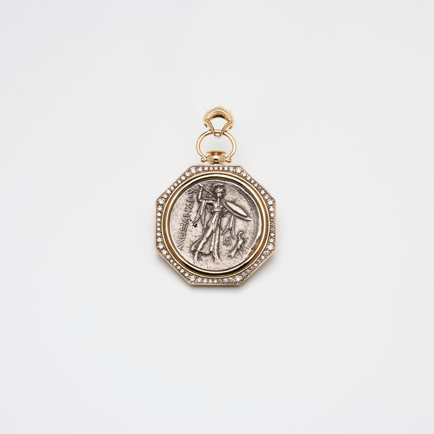 18K Gold Coin Pendant w/Diamond