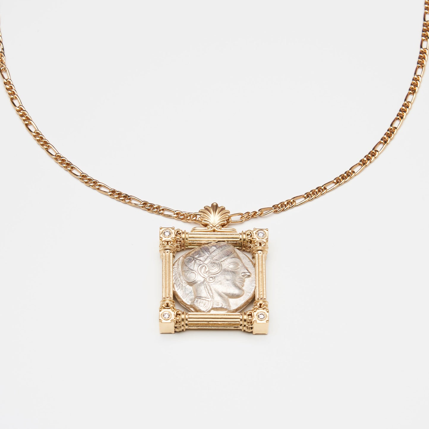 18K Gold Square Pendant