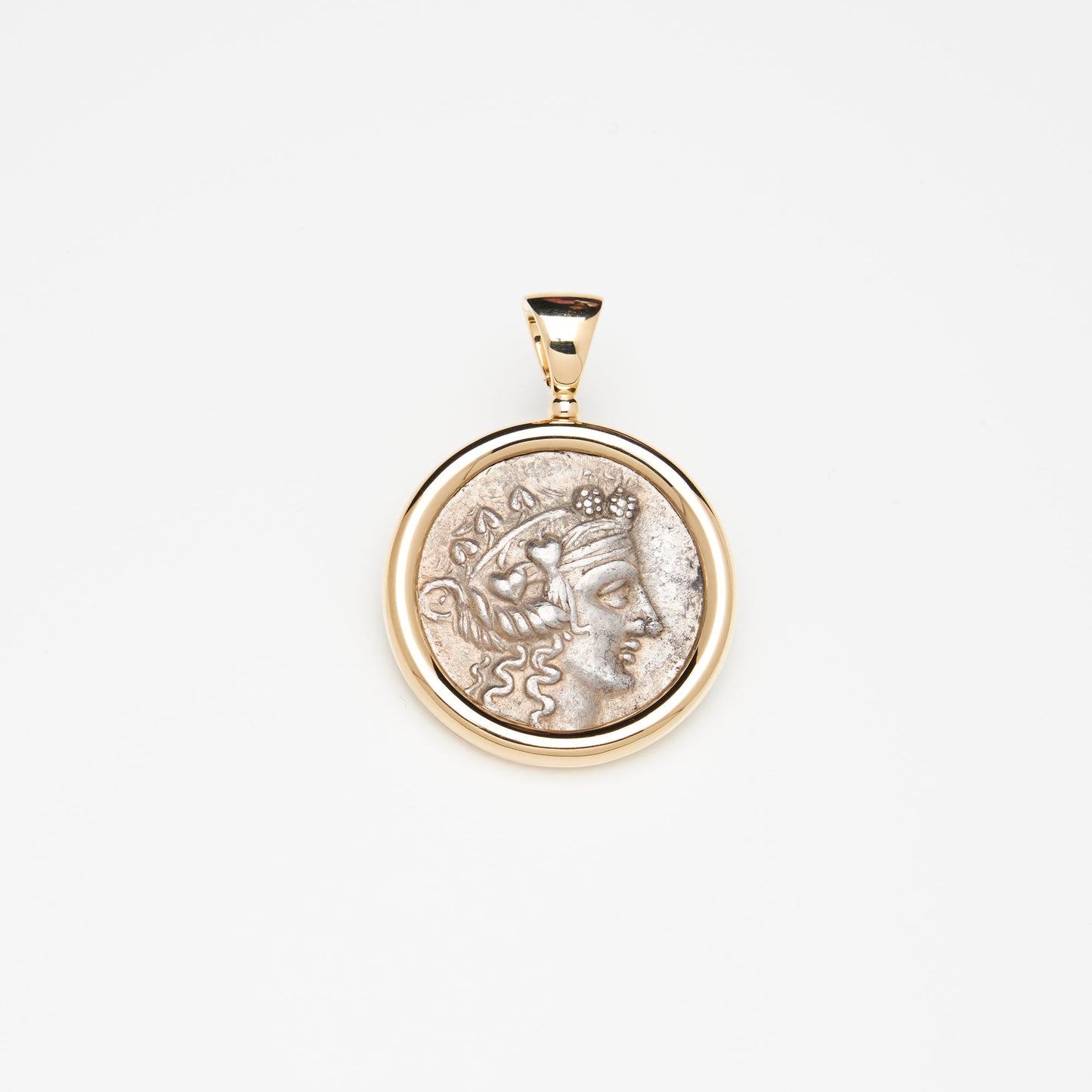 18K Gold Classic Dionysos Coin Pendant