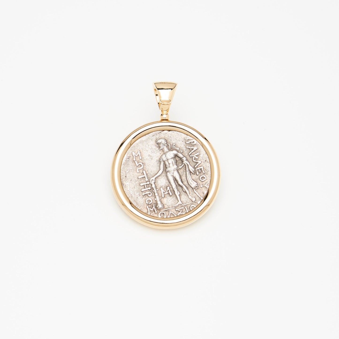 18K Gold Classic Dionysos Coin Pendant