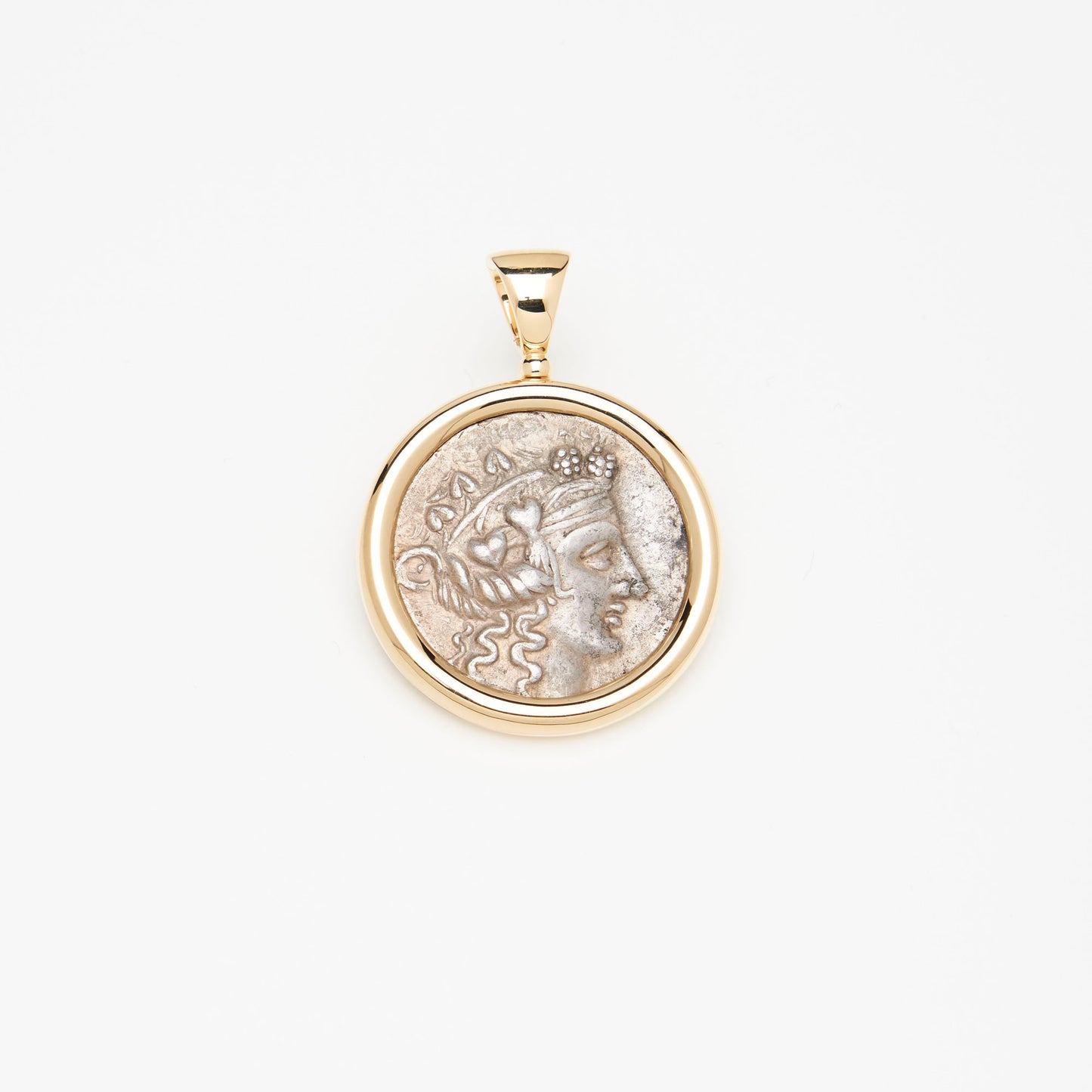 18K Gold Classic Dionysos Coin Pendant