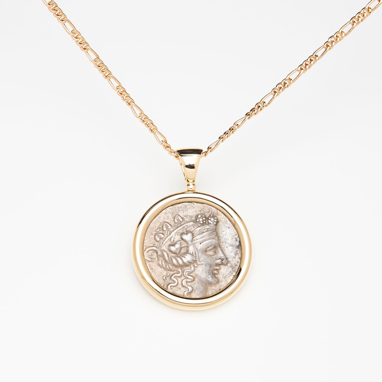 18K Gold Classic Dionysos Coin Pendant