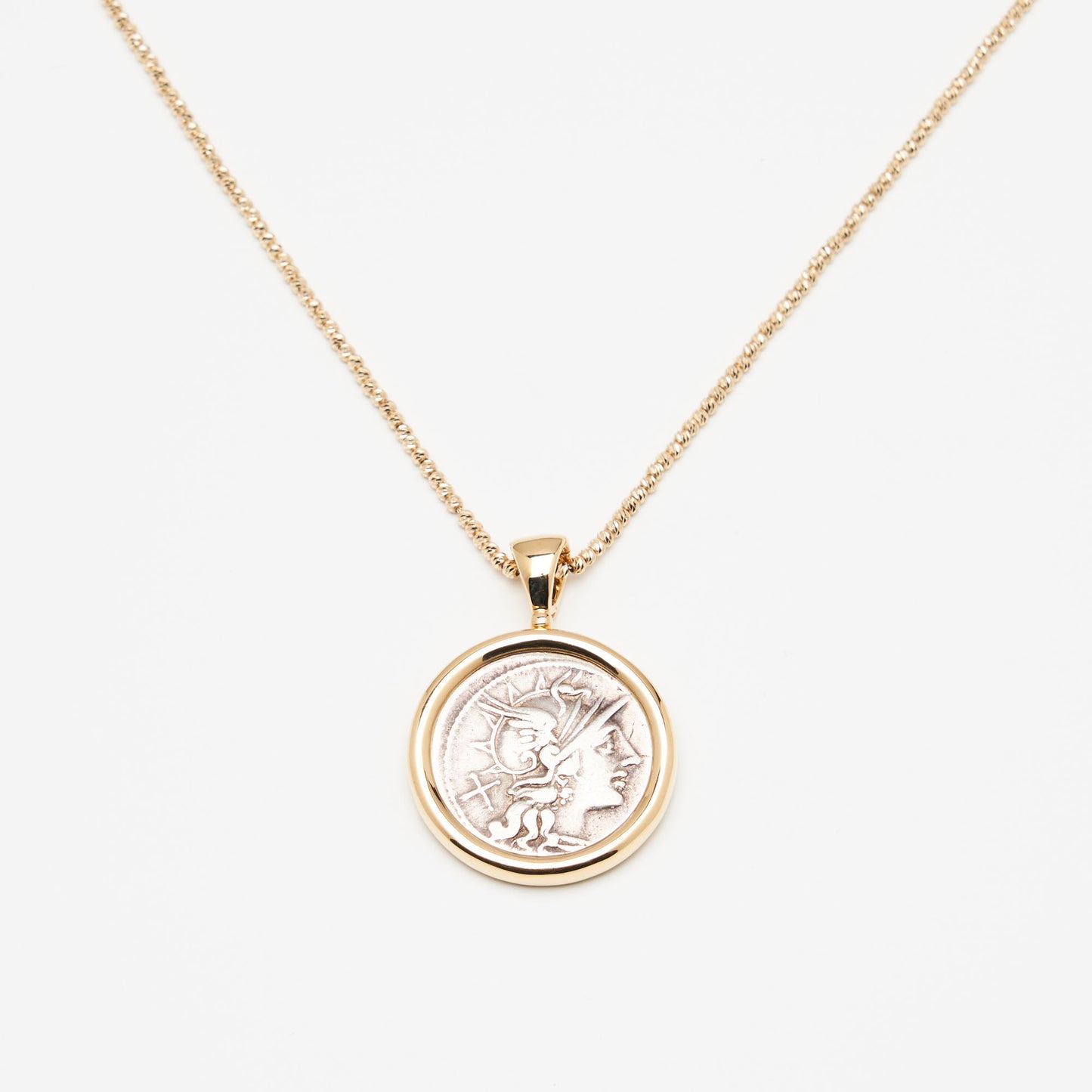 18K Gold Classic Rome Coin Pendant