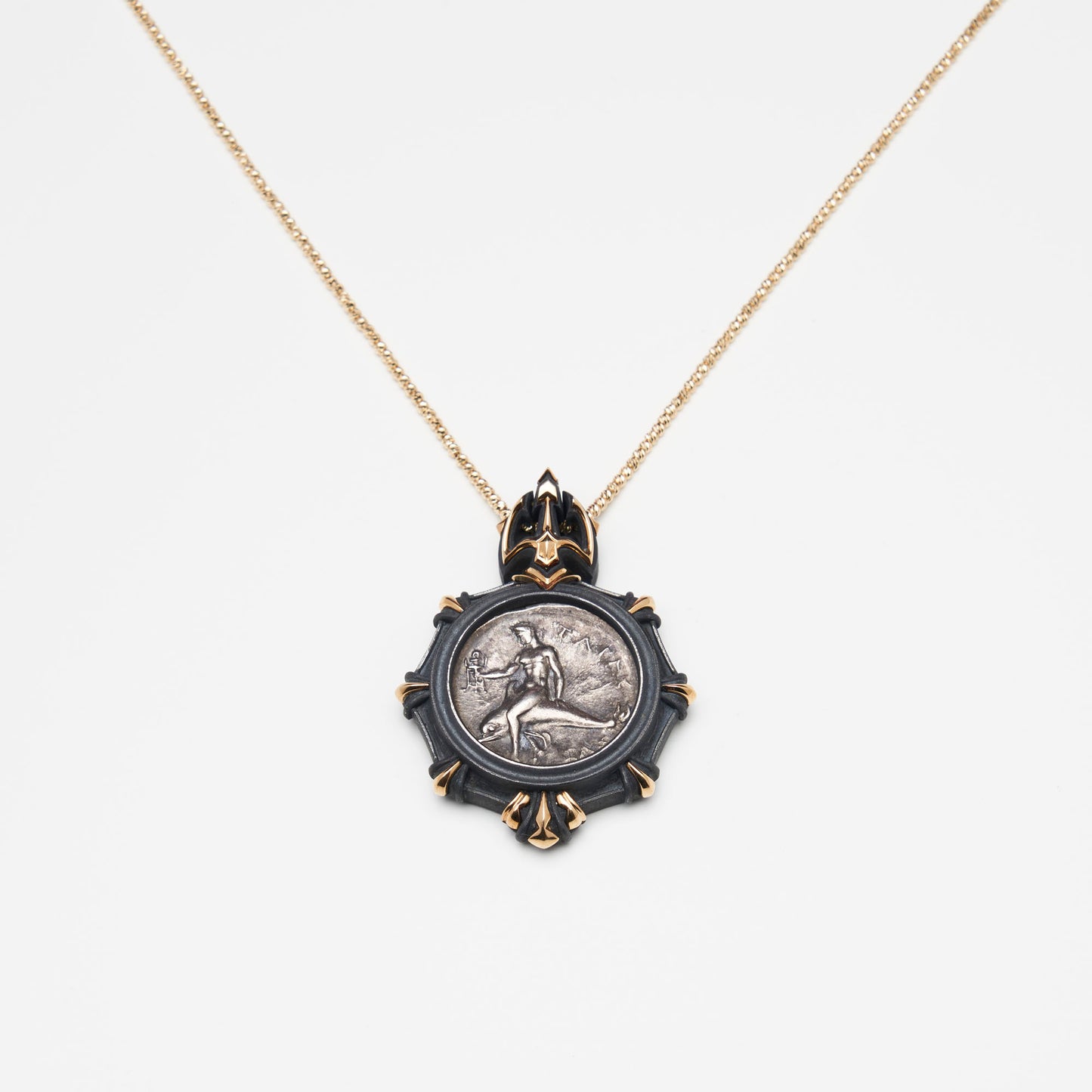 Sterling Silver & 18K Gold Coin Pendant