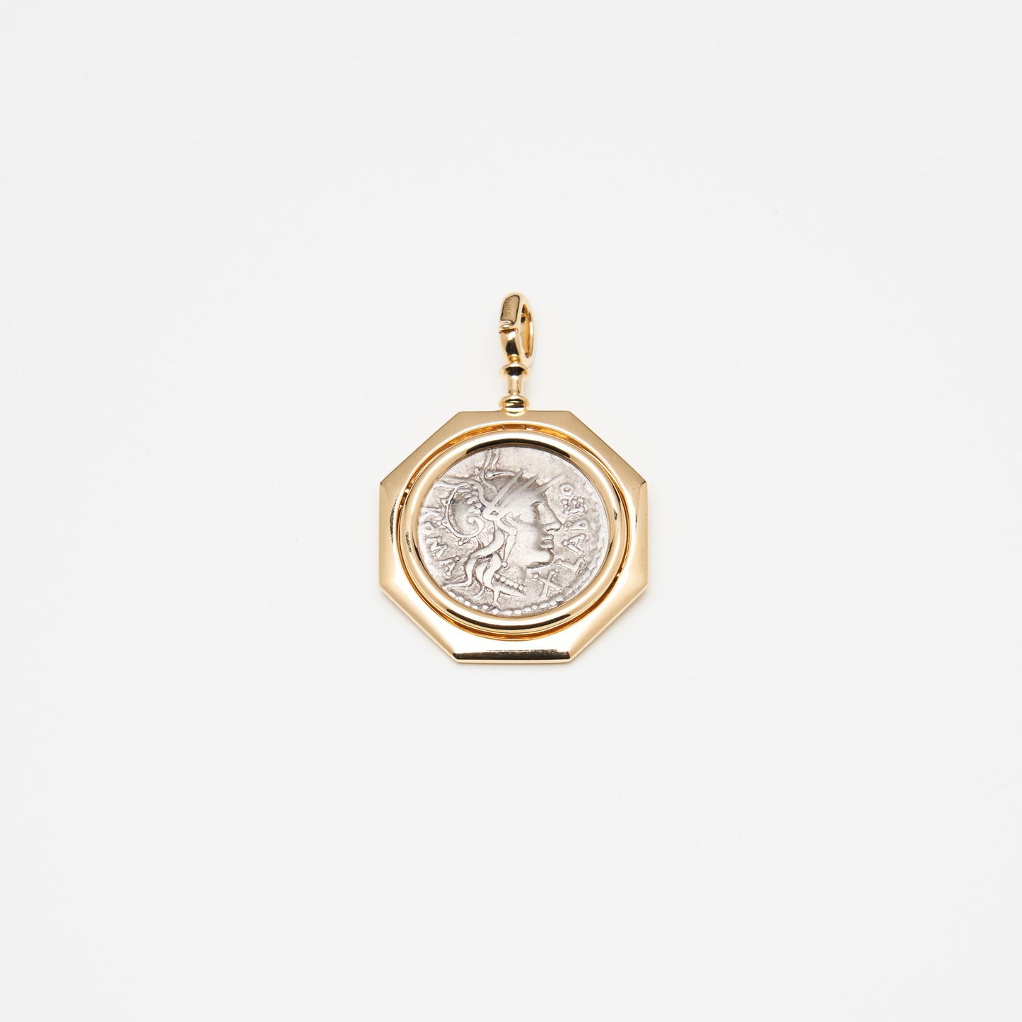 18K Gold Rome Reversible Coin Pendant