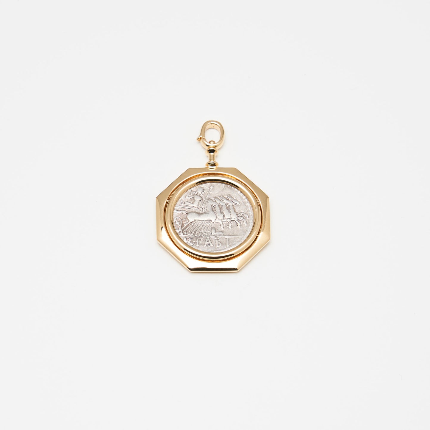 18K Gold Rome Reversible Coin Pendant