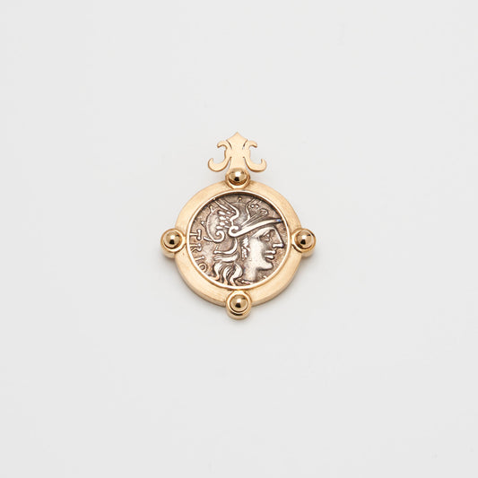 18K Gold Rome Coin Pendant