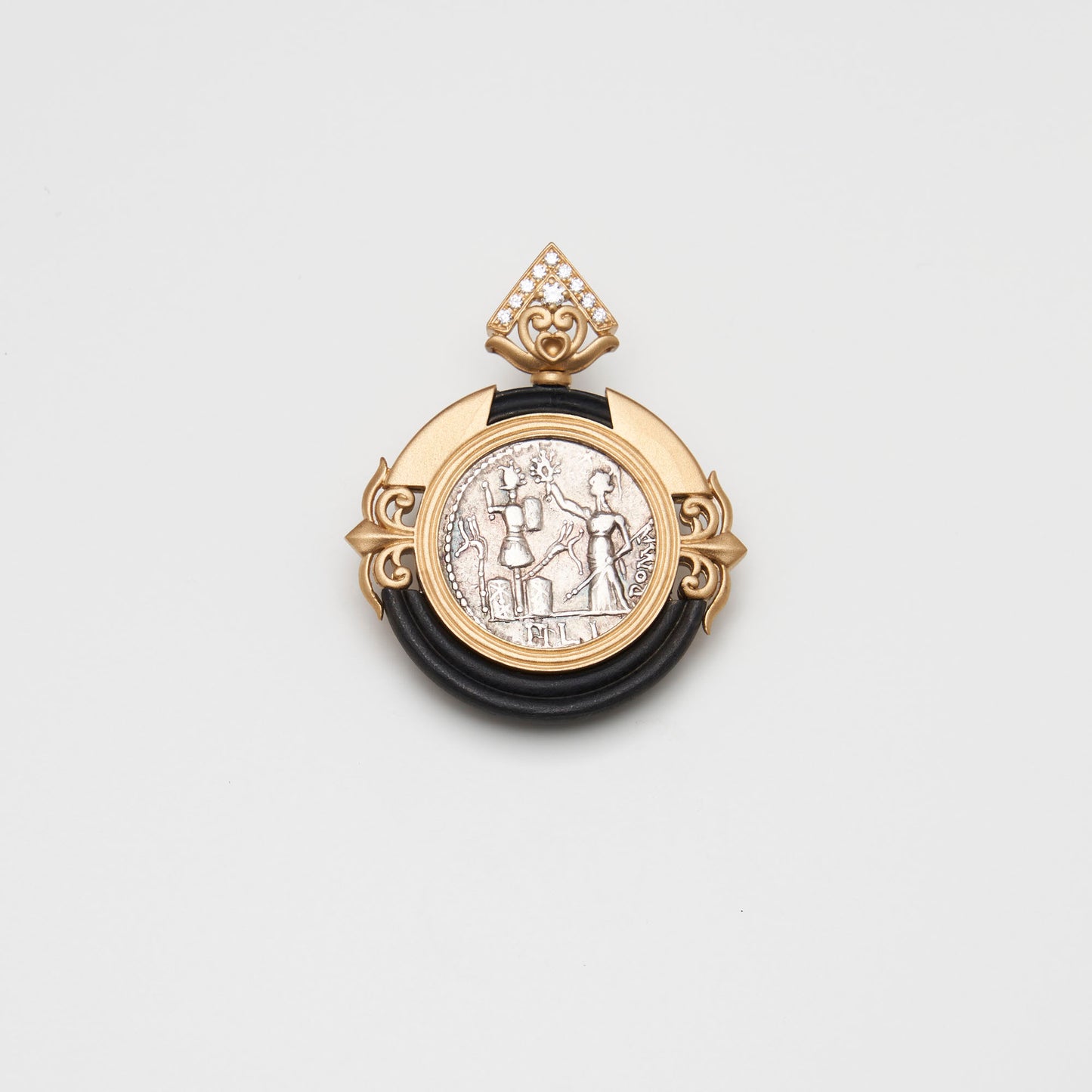 18K Gold Janus Coin Pendant