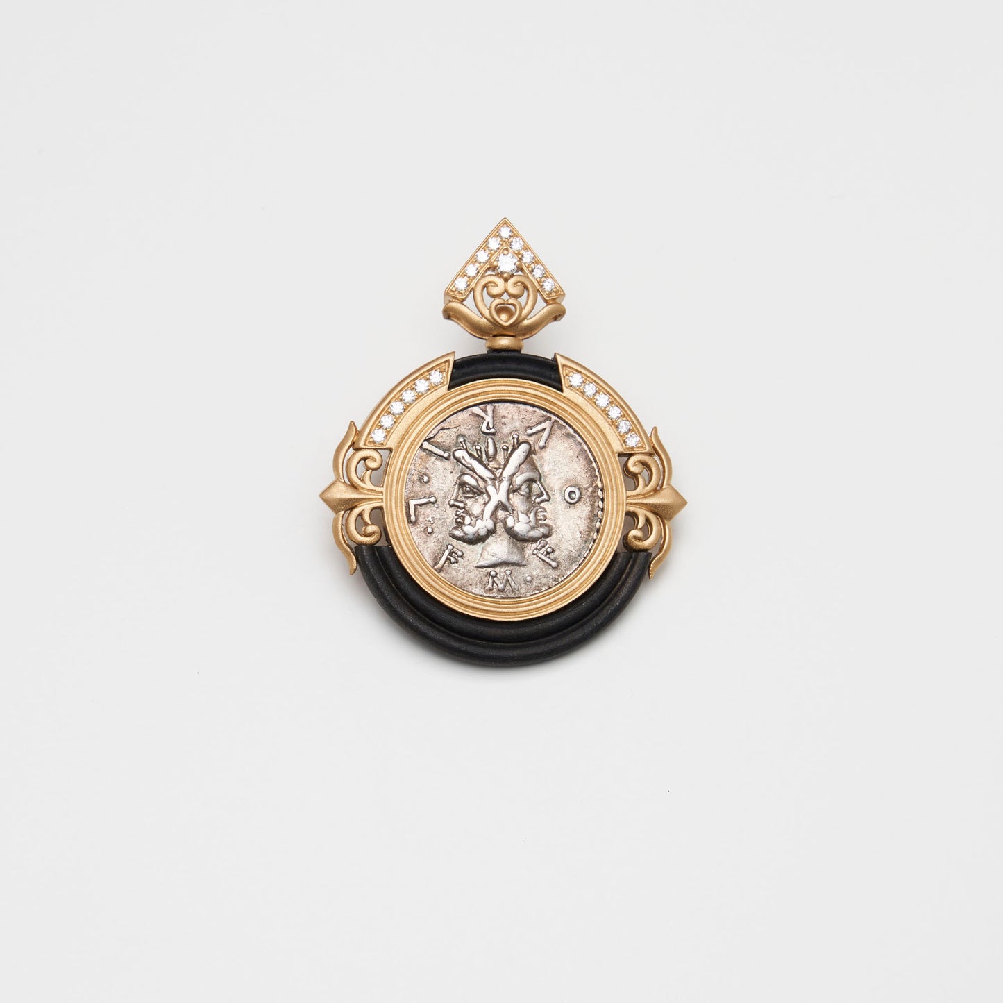 18K Gold Janus Coin Pendant