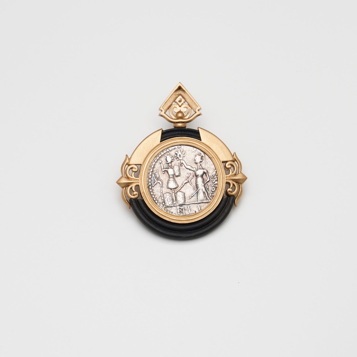 18K Gold Janus Coin Pendant