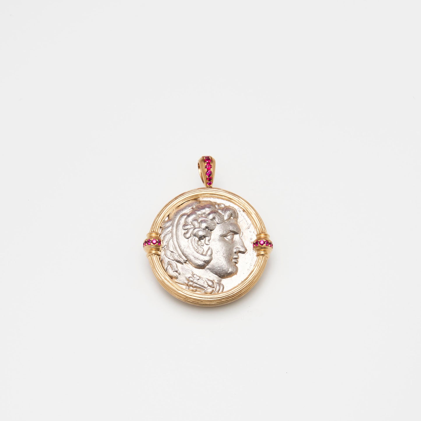 18K Gold Alexander The Great Coin Pendant