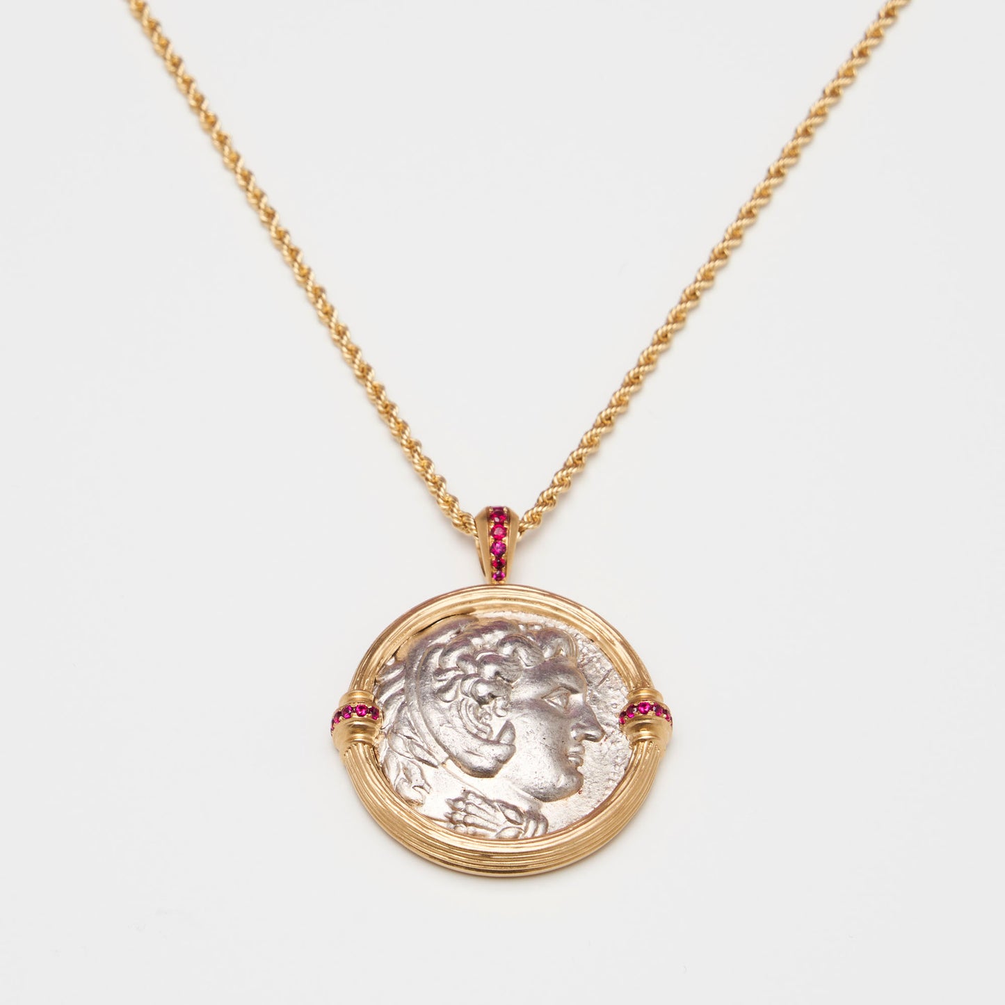 18K Gold Alexander The Great Coin Pendant