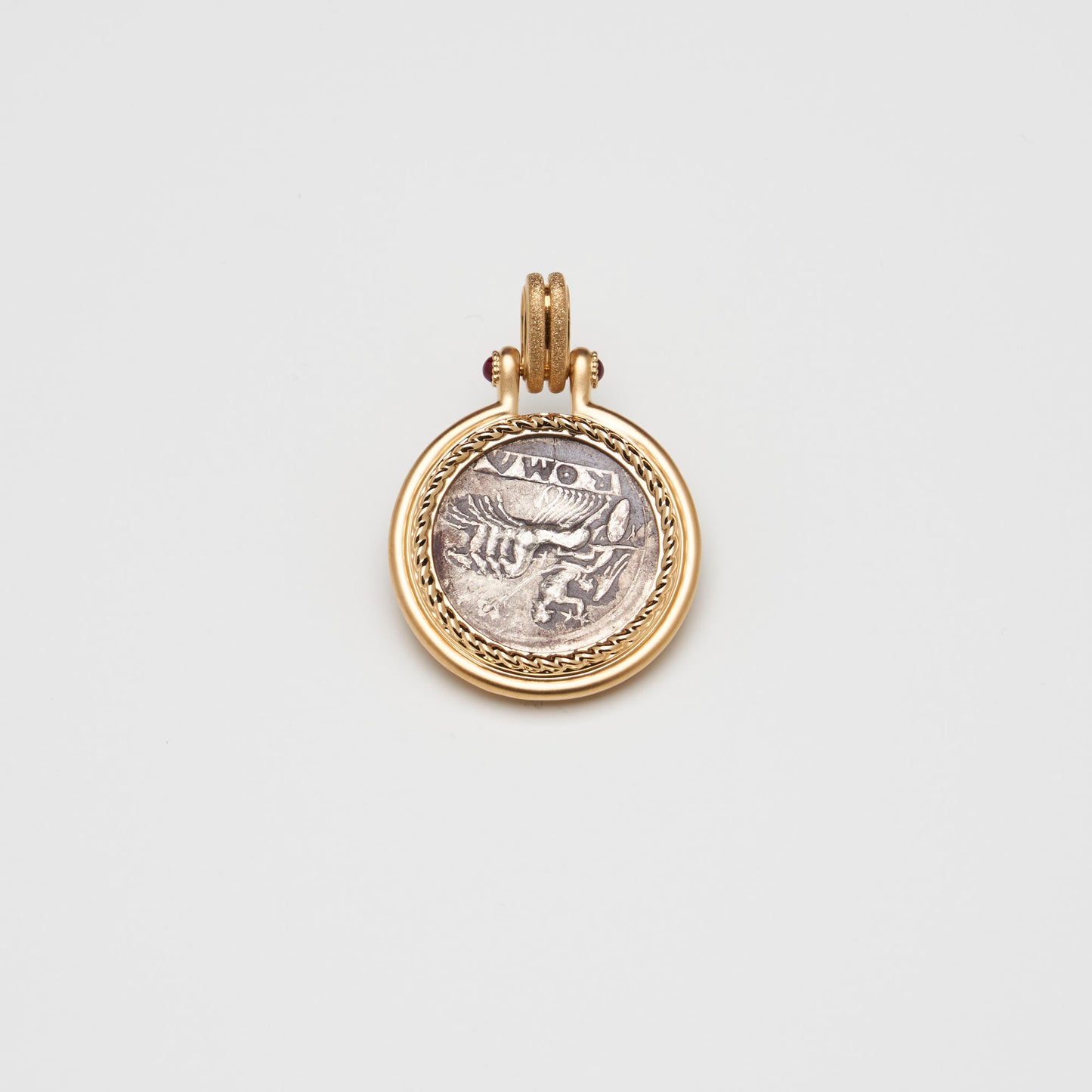 18K  Gold Rome Janus Coin Pendant