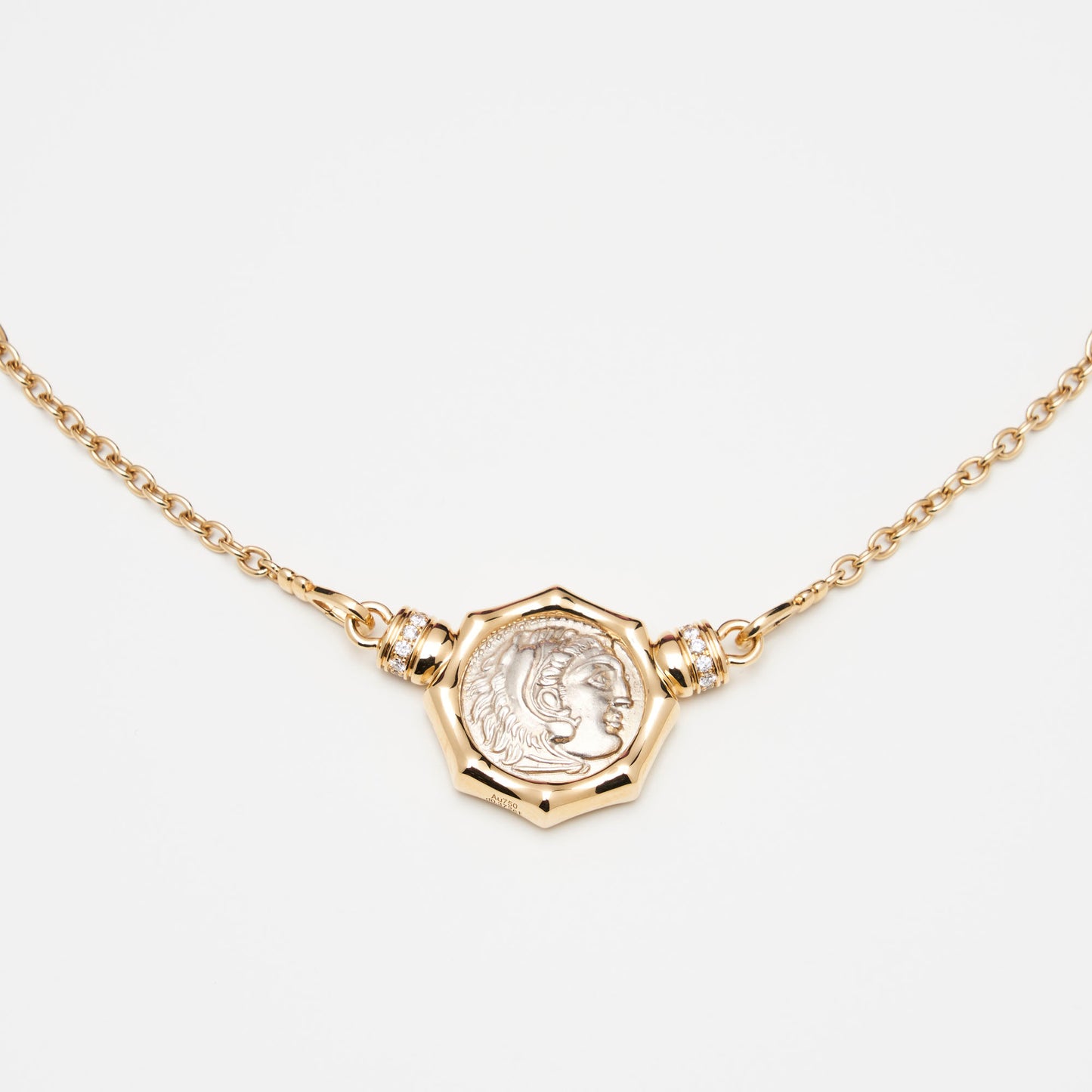 18K Gold Alexander The Great Coin Necklace